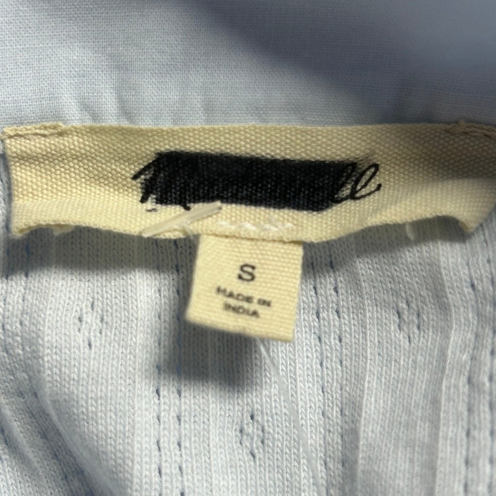 Madewell Light Blue Ribbed Button-Up Top - Picture 6 of 7